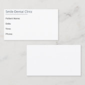 Minimal Dental Appointment Card One Line 予約カード (正面/裏面)