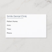 Minimal Dental Appointment Card One Line 予約カード (正面)