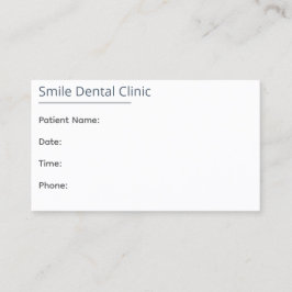 Minimal Dental Appointment Card One Line 予約カード