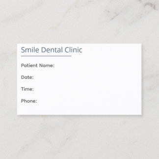 Minimal Dental Appointment Card One Line 予約カード