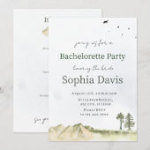 Minimal Desert Bachelorette Party Earthy Palm  招待状 (正面/裏面)