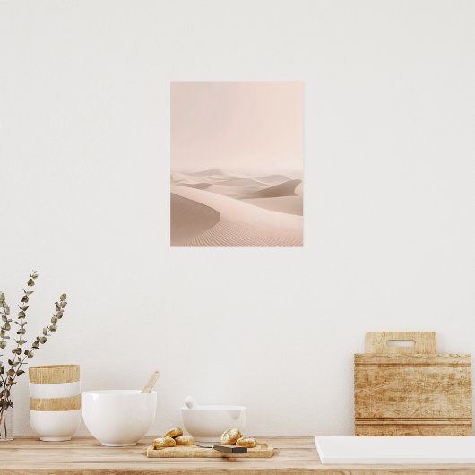 Minimal Desert Dunes Wall Art Print ポスター (キッチン)