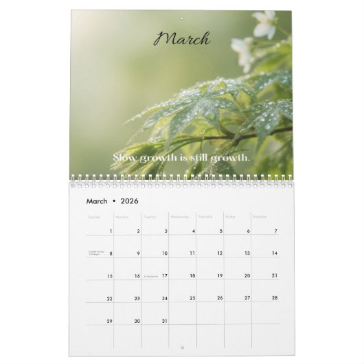 Minimal Desk Calendar for Calm Planning 2026 カレンダー (3月 2026)