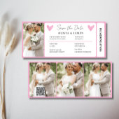 Minimal Destination Wedding Boarding Pass Invite 招待状