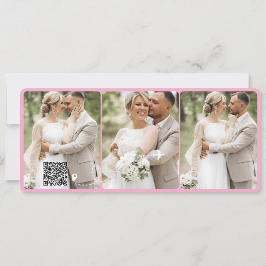 Minimal Destination Wedding Boarding Pass Invite 招待状 (裏面)