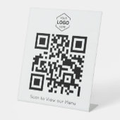 Minimal Digital Menu scan QR Code 台座サイン (正面)