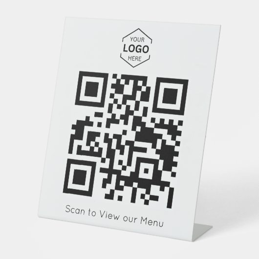Minimal Digital Menu scan QR Code 台座サイン (正面)