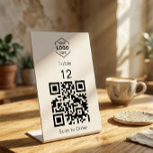 Minimal Digital Scan to Order QR Code Table Number 台座サイン