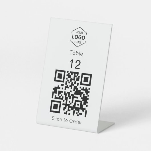 Minimal Digital Scan to Order QR Code Table Number 台座サイン (正面)