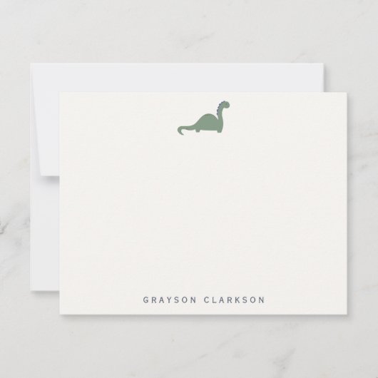 Minimal Dinosaur Kids Note Card  案内状 (正面)