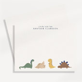 Minimal Dinosaur Kids Note Card Set Personalized 招待状