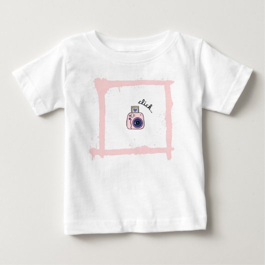 Minimal Doodle Camera Click Art Design ベビーTシャツ (正面)