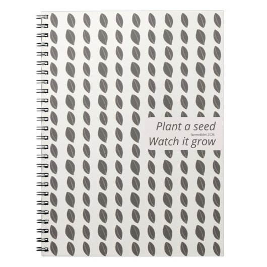 Minimal Dot Pattern Notebook – Plant a Seed ノートブック (正面)