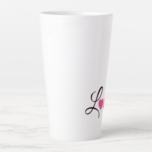 Minimal Dotted Heart Design カフェラテマグ (正面)