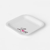 Minimal Dotted Heart Design ペーパープレート (傾斜あり)