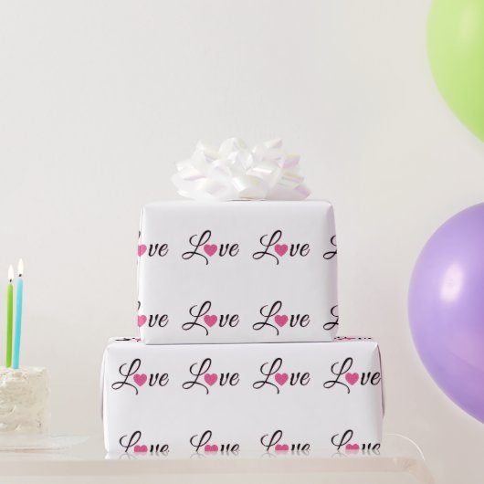 Minimal Dotted Heart Design ラッピングペーパー (パーティーギフト)