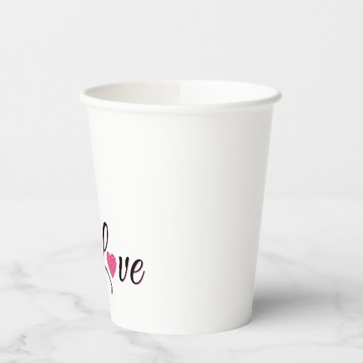 Minimal Dotted Heart Design 紙コップ (左)