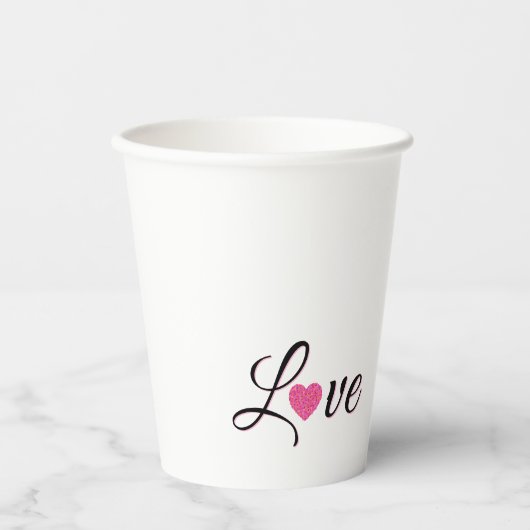 Minimal Dotted Heart Design 紙コップ (正面)