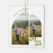 Minimal Double Sided Arch Two Photo セラミックオーナメント (左)