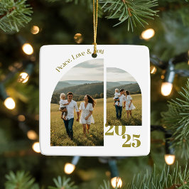 Minimal Double Sided Arch Two Photo セラミックオーナメント