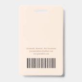 Minimal Doula Identity Photo Design in Soft Beige バッジ (裏面)