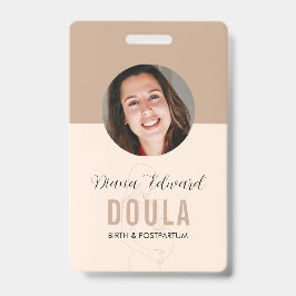 Minimal Doula Identity Photo Design in Soft Beige バッジ