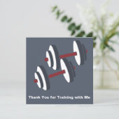 Minimal Dumbbell Grey White Thank You Card サンキューカード (スタンド正面)