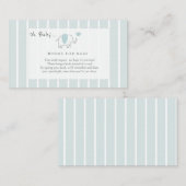 Minimal Dusty Blue Elephant Sketch Books for Baby エンクロージャーカード (正面/裏面)