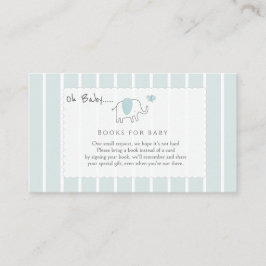 Minimal Dusty Blue Elephant Sketch Books for Baby エンクロージャーカード