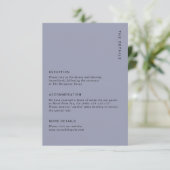 Minimal Dusty Blue Modern Simple Wedding Details エンクロージャーカード (スタンド正面)