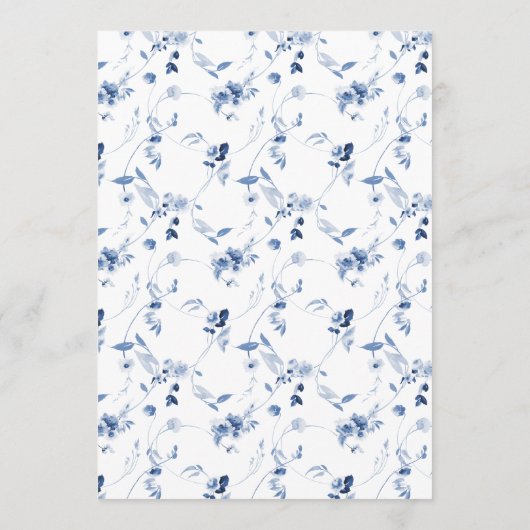 Minimal Dusty Blue Monogram Wedding Invitation 招待状 (裏面)