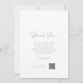 Minimal Dusty Blue Wedding Menu & Thank You Card 招待状 (裏面)