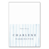 Minimal Dusty Blue Wedding Place Card  テーブルナンバー (正面)