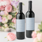 Minimal Dusty Blue Wedding Wine Label ワインラベル