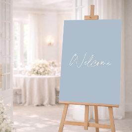 Minimal Dusty Blue Welcome Sign