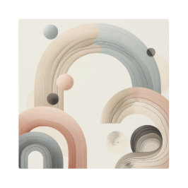 Minimal Earthy Arches Japandi Style Art メタルプリント