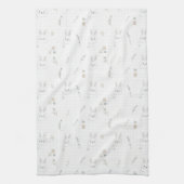 Minimal Easter Bunny Pastel Spring Pattern (2) キッチンタオル (縦)