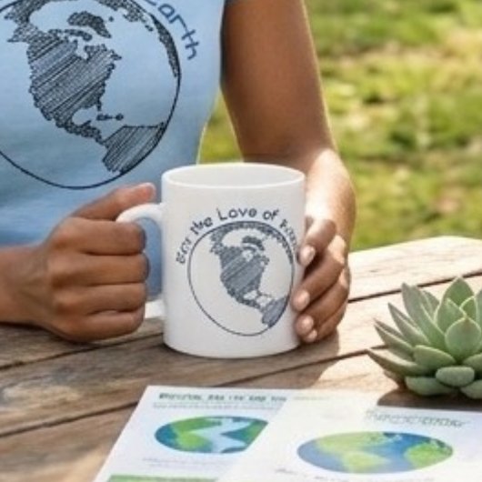 Minimal Eco For the Love of Earth Gift コーヒーマグカップ