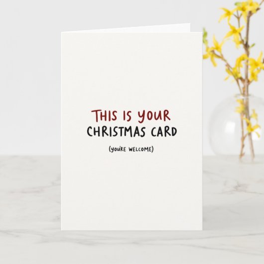 Minimal Effort Christmas Card Funny Simple Holiday カード (黄色い花)