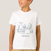 Minimal Eid al Adha Line Art Animal Tシャツ (正面)