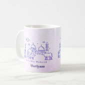 Minimal Eid al Adha Line Art Coffee Mug コーヒーマグカップ (正面左)
