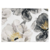 Minimal Eighty & Elegant Black Gold 80th Birthday ラージペーパーバッグ (裏面)