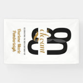 Minimal Eighty & Elegant Black Gold 80th Birthday 横断幕 (横)