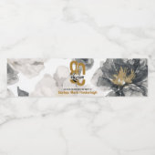 Minimal Eighty & Elegant Gold Black 80th Birthday ペットボトルラベル (シングルラベル)