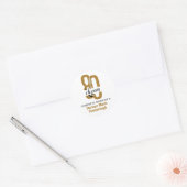 Minimal Eighty & Elegant Gold Black 80th Birthday ラウンドシール (封筒)