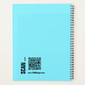 Minimal Electric-Blue Black Logo Motto Workout プランナー手帳 (裏面)