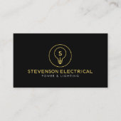 Minimal Electrician Company Logo Black 名刺 (正面)