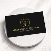 Minimal Electrician Company Logo Black 名刺