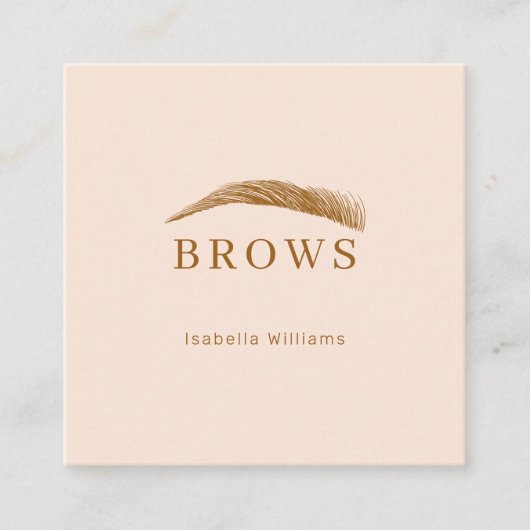 Minimal elegant Augenbrauen Visitenkarte スクエア名刺 (正面)