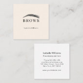 Minimal elegant Augenbrauen Visitenkarte スクエア名刺 (正面/裏面)
